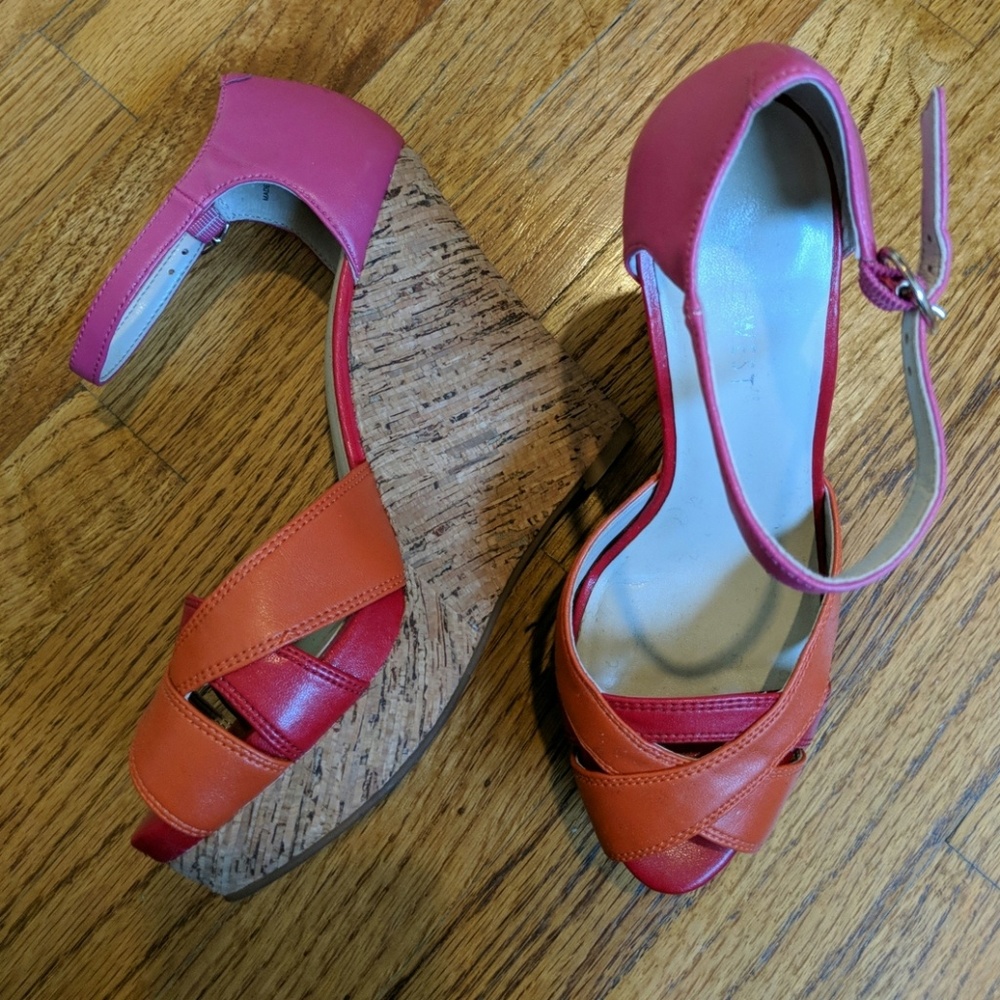 Nine West Hot Pink Wedges Size 5.5